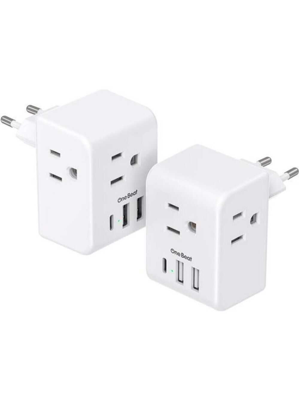 Europe Travel Plug Adapter 2 Pack USB C Type C Power Converter Charger